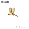 IMPLANT GRADE TITANIUM THREADLESS PUSH IN BUNNY RABBIT EAR CZ TOP PART